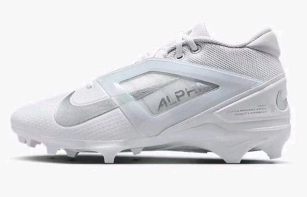 NEW NIKE Alpha Menace 4 Pro White Gray Football Cleats Sneakers Shoes 13  NEW